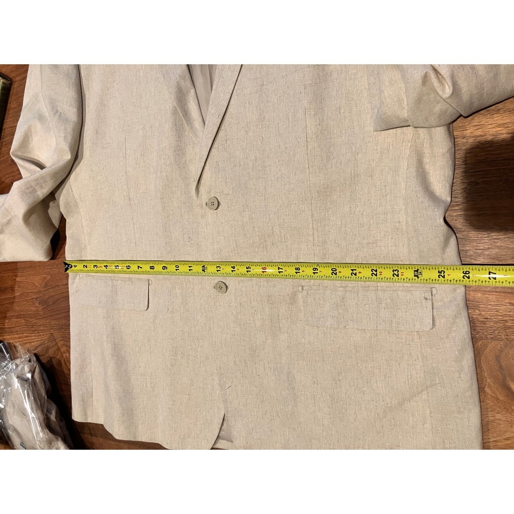 Lorenzo Bruno Mens 52L Linen Cotton Blazer Beige Italian Design C5000A Jacket - Picture 11 of 14